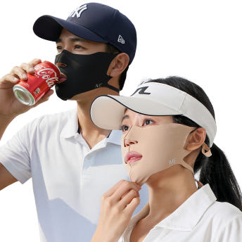 오픈형 UV 자외선 차단 냉감 안면 얼굴햇빛가리개 골프 러닝 등산 자전거 마스크 - 상품 이미지