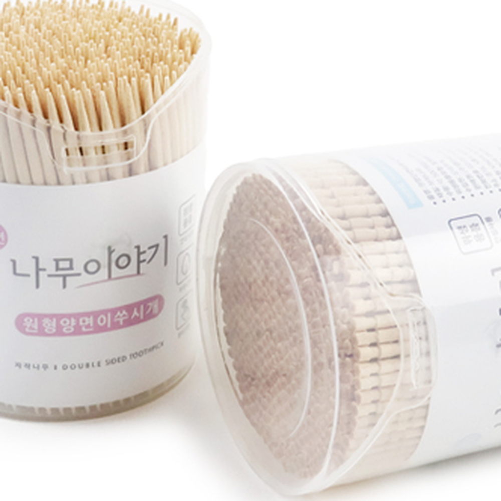 얇은두께가정용과일픽 원형식당용요지 케이스포함사무실용이쑤시개 500개입 양면 - 상세 이미지 5