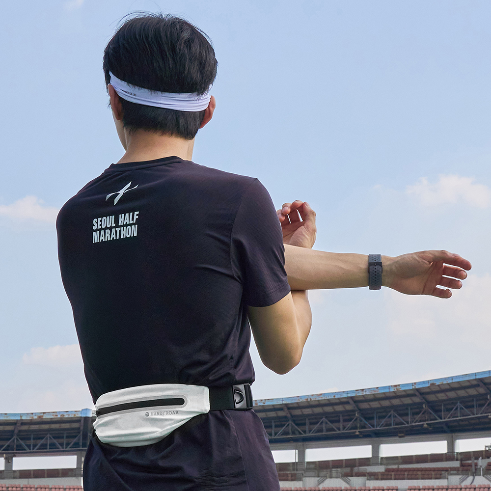 하디로어 러닝벨트 런닝 마라톤 가방 허리 밴드 힙색 플립 벨트 화이트 - 상세 이미지 4