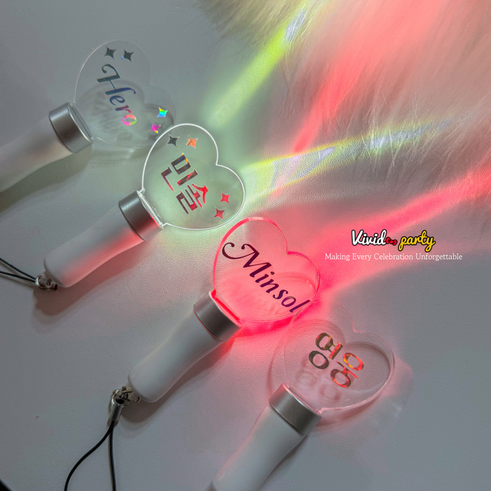 응원봉 제작 LED 미니 야광봉 하트 콘서트 공연 발표회 응원도구 키링 야구 피켓 행사 - 상세 이미지 5