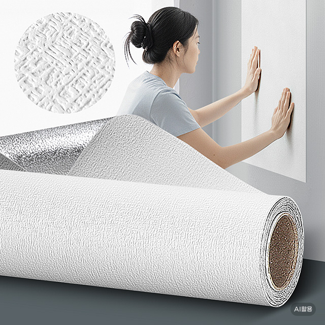 일반 도배지 거실 풀바른벽지 풀칠한 롤 붙이는 접착식종이벽지 45cm x 2.5M, 노블화이트