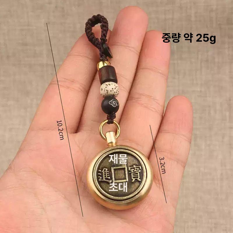 황동 행운 키링 자동차 열쇠고리 부적 재물운 인테리어 소품 천수관음 둥지띠 - 상세 이미지 3