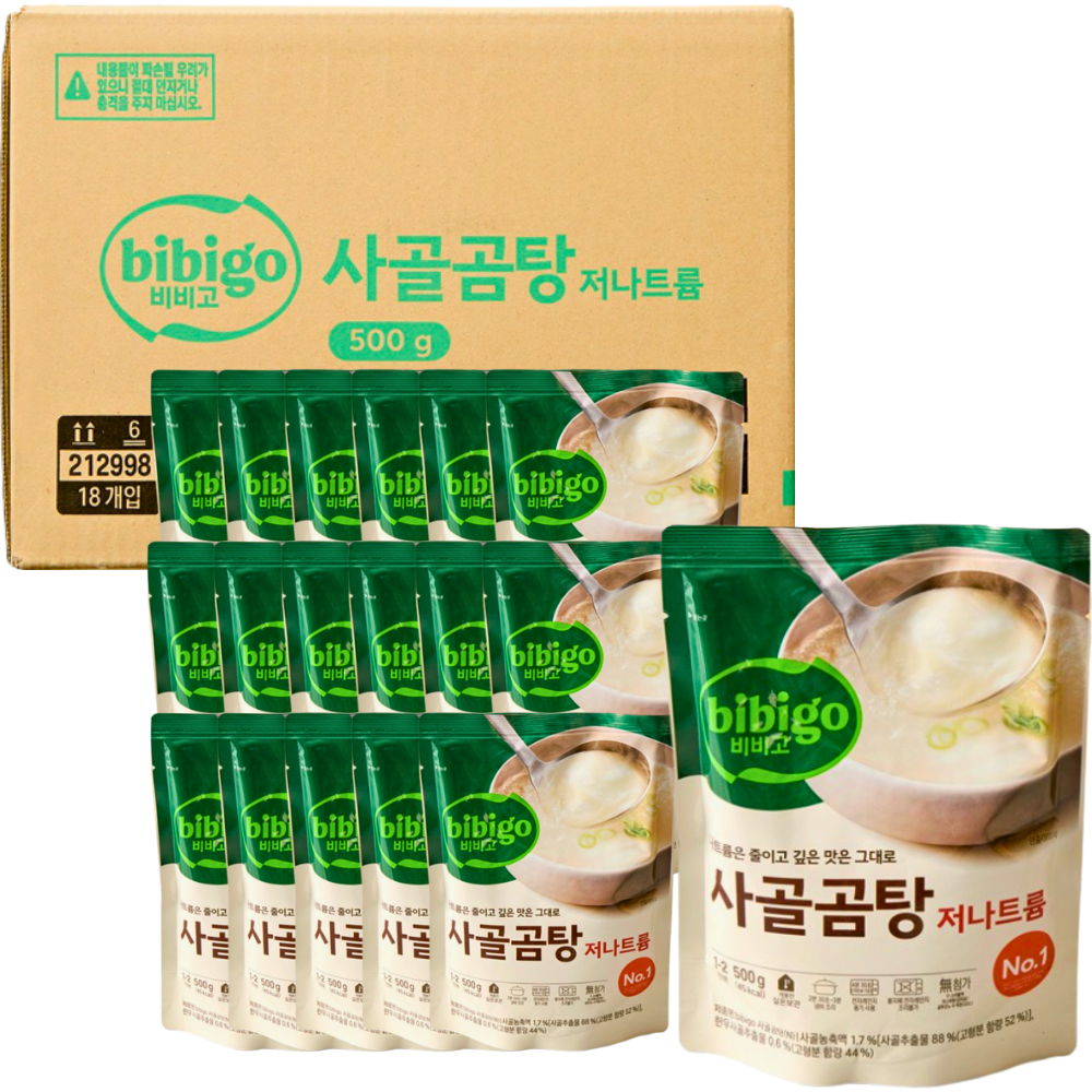 비비고 저나트륨 사골곰탕 500g x18개 즉석국 - 상품 이미지