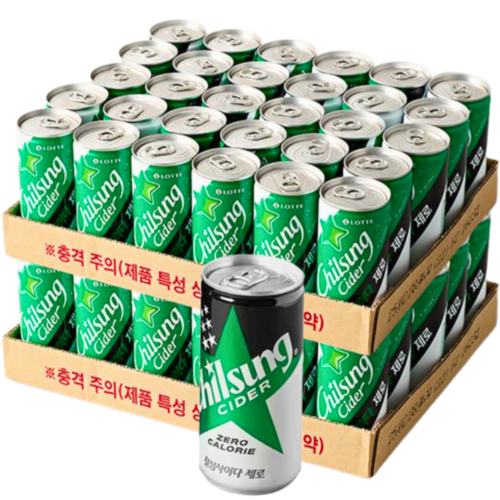 롯데 칠성사이다 제로 210ml x 60캔 탄산음료 - 상품 이미지