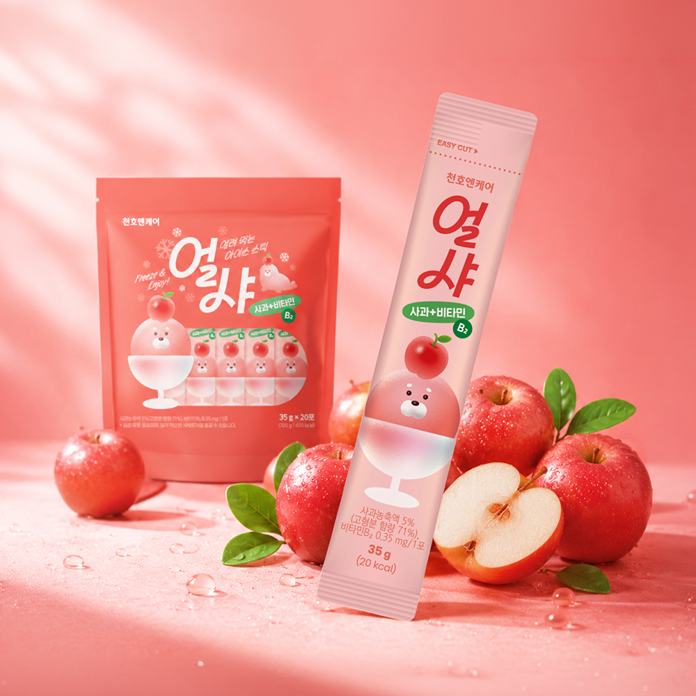 천호엔케어 얼려먹는 과일 샤베트 아이스 스틱 얼샤 사과+비타민, 700g, 1개 - 상세 이미지 2