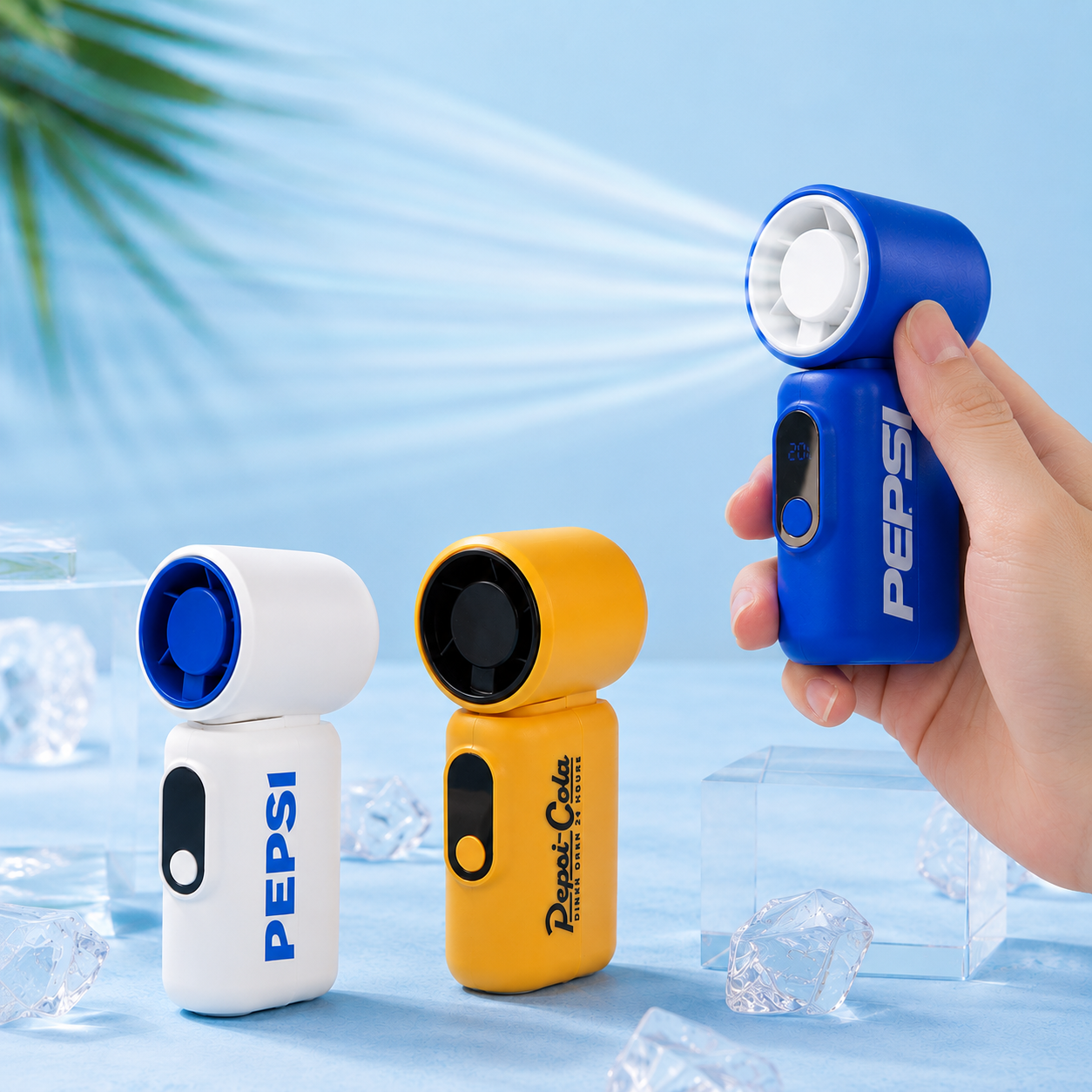 펩시 초소형 핸디 무선 선풍기 5엽 5단 3000mAh 9시간사용 BLDC 써큘레이터형 휴대용 - 상품 이미지