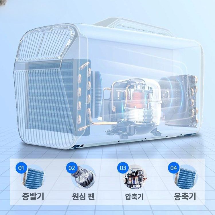 에어컨 캠핑 미니 이동식 휴대용 차박 실외용 강력 냉방기 소형 절전형 블랙 디자인 쿨러 표준판 1300 상쾌한 화이트그레이 단일 냉방 - 상세 이미지 4