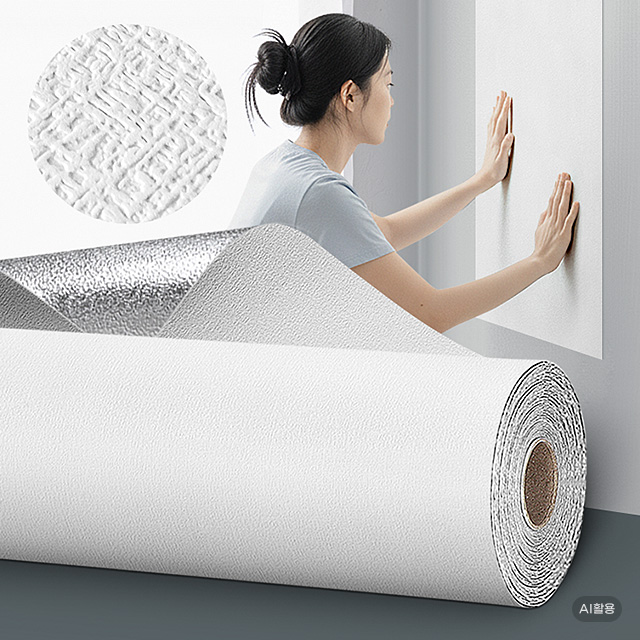 일반 도배지 거실 풀바른벽지 풀칠한 롤 붙이는 접착식종이벽지 45cm x 10M, 노블화이트 - 상품 이미지