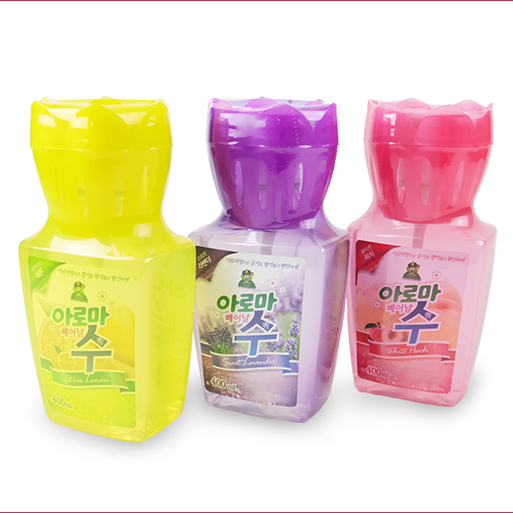 레몬향옷장용액체방향제 대용량주방용 피치라벤더향차량용아로마방향제 400ml 3종세트 레몬 이미지 6