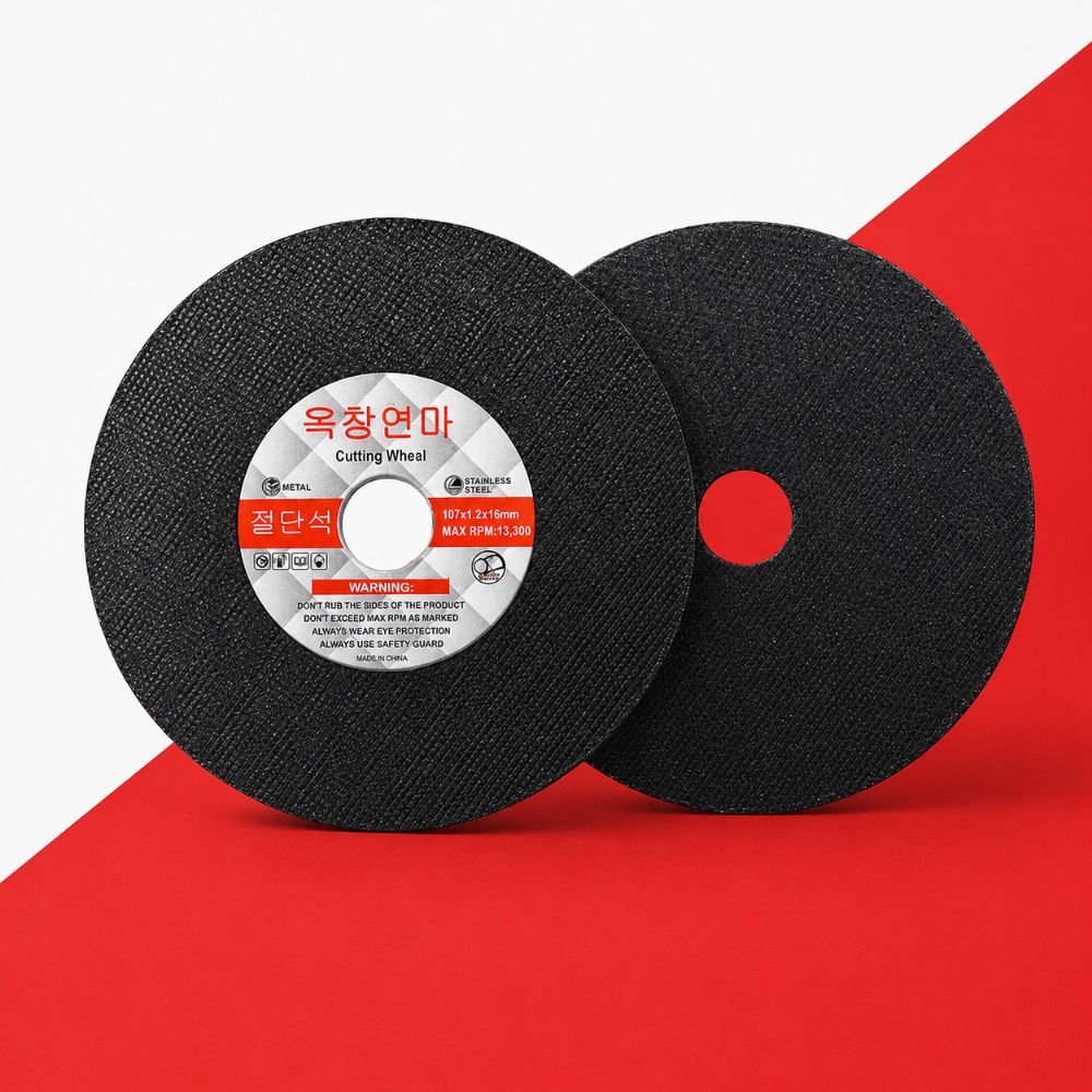 옥창연마 107mm(4인치) 1.2T 스텐 금속 절단석 그라인더날 - 상품 이미지