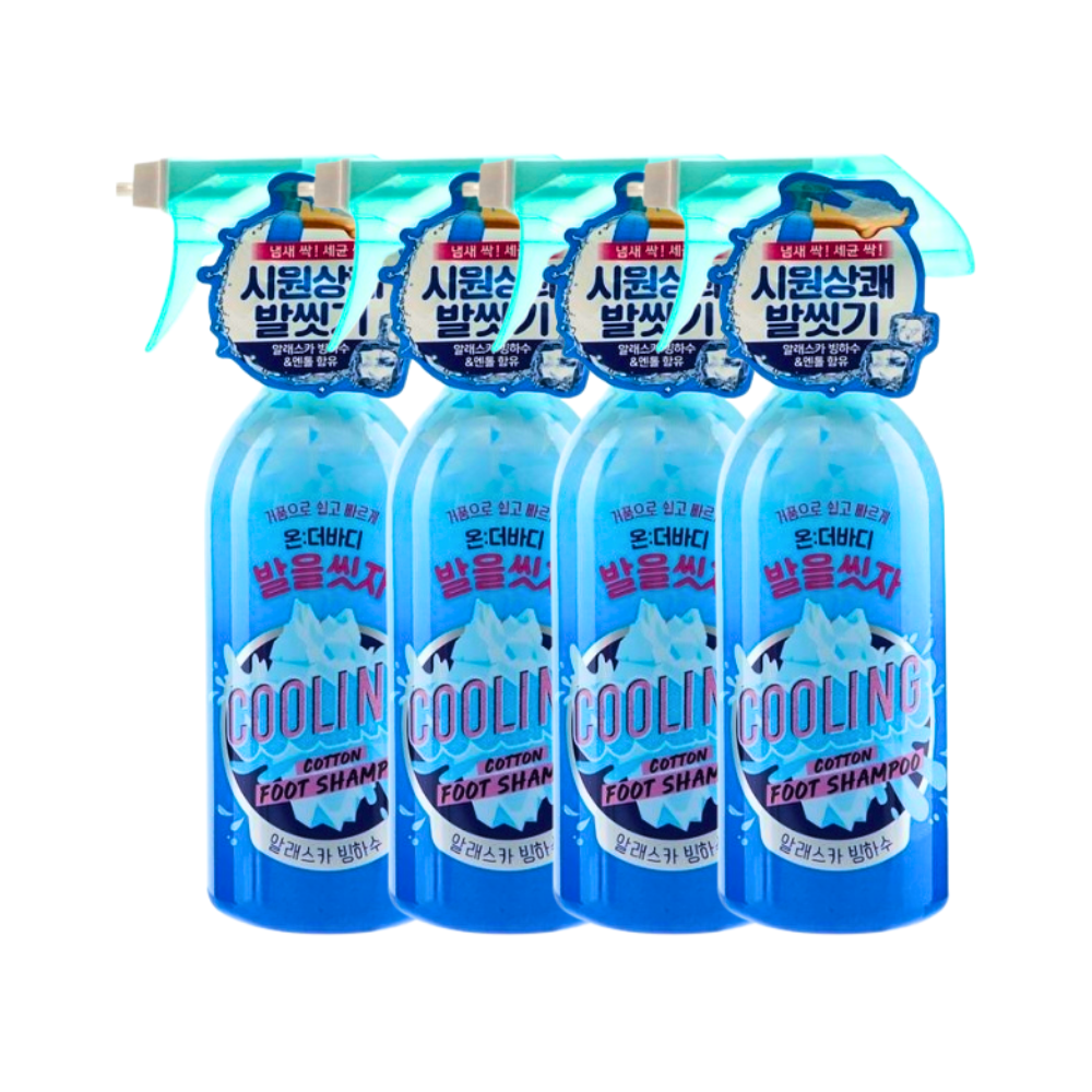 온더바디 발을씻자 코튼풋샴푸 알래스카 빙하수 385ml x4개 - 상품 이미지