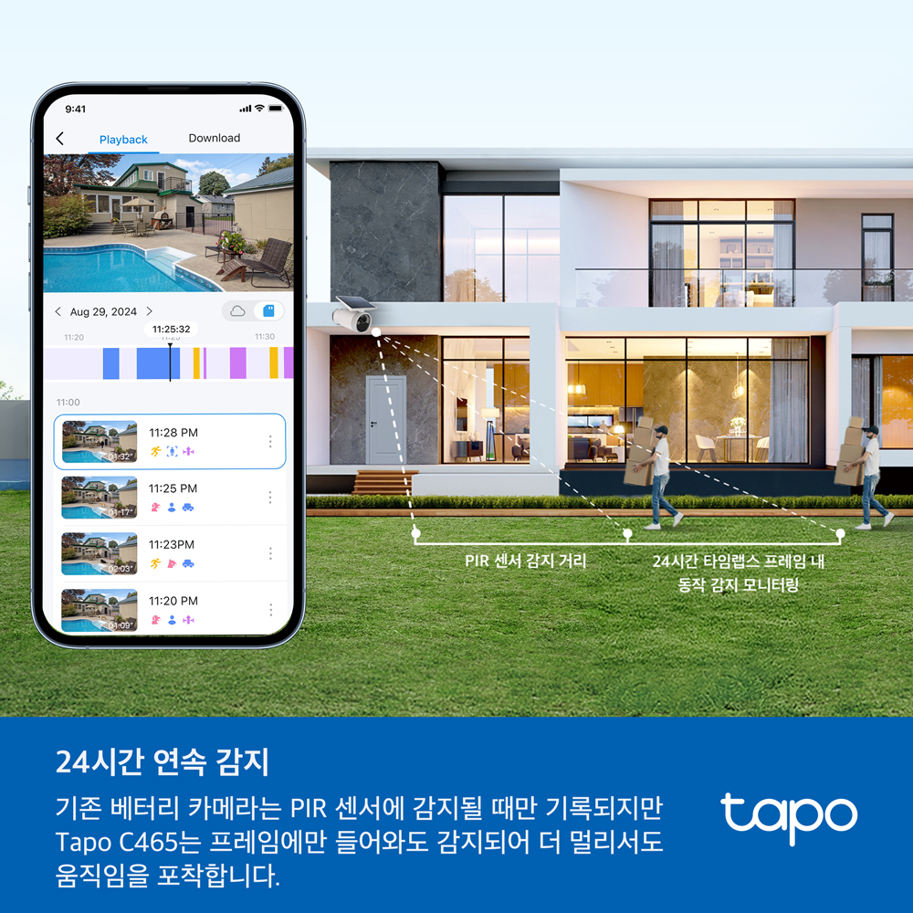 티피링크 Tapo C465 태양광 패널 일체형 800만화소 4K UHD 배터리 실외카메라 CCTV 이미지 7
