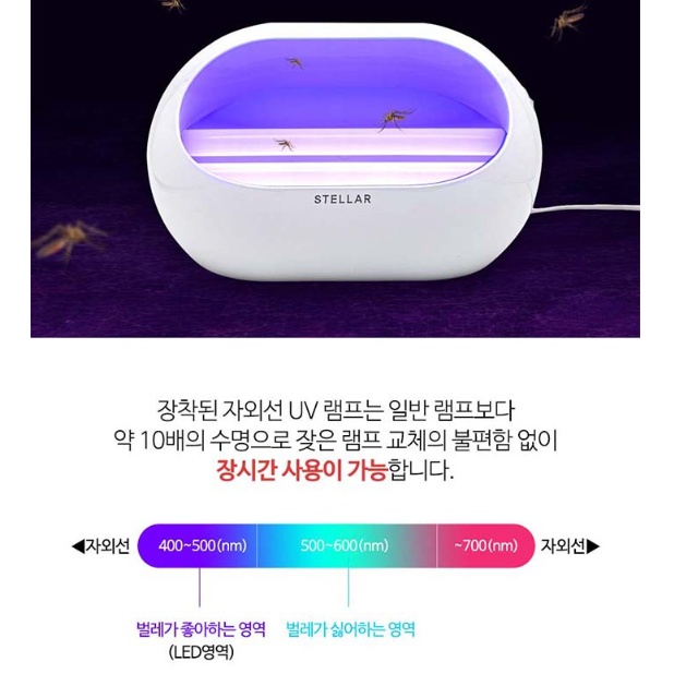 가정용 모기퇴치기 LED포충기 침실 날벌레 끈끈이트랩 유인램프 - 상세 이미지 4