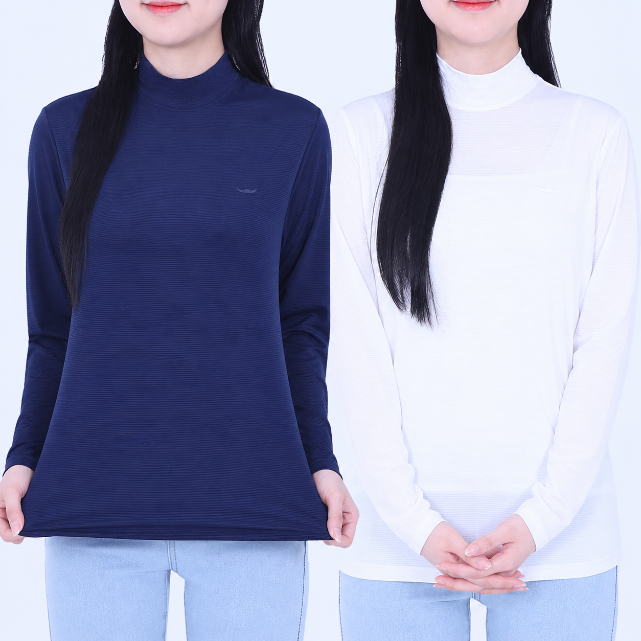 여성쿨티셔츠 얇은 기능성 이너 시원한 쿨링 긴팔 냉장고 여름용 - 상품 이미지