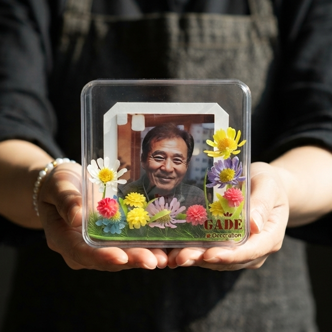 가더GADE 5AP 납골당 사진 꾸미기 포토 아크릴액자 수목장 잔디장 야외비석 방수 봉안당 조화 꽃리스 추모장식 미니어처 - 상품 이미지
