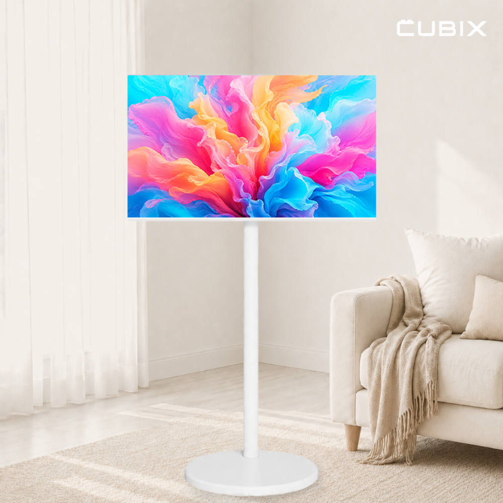 무빙큐빅스 삼탠바이미 화이트에디션 60cm(24인치) FHD QLED 스마트티비 X2 셋트 이동식 TV 삼텐 중소바이미