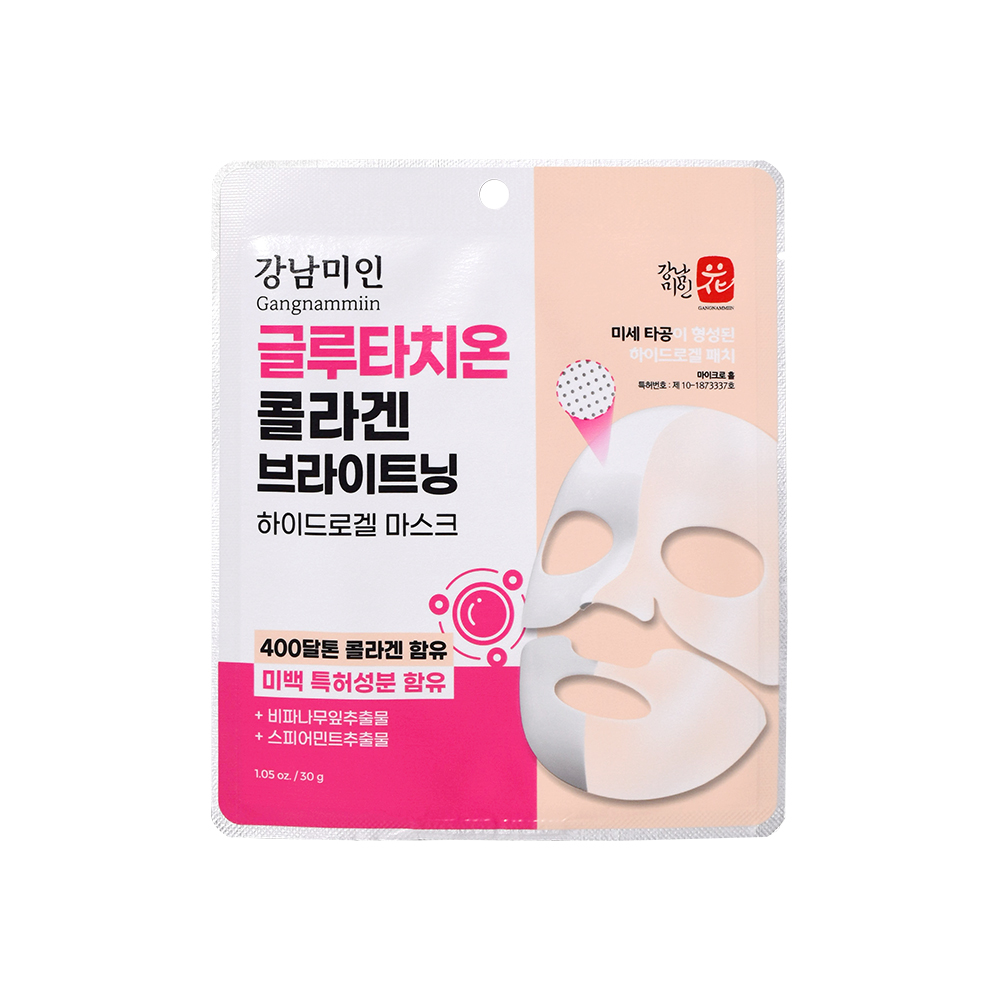 강남미인 글루타치온 콜라겐 브라이트닝 하이드로겔 마스크 4매입 - 상품 이미지