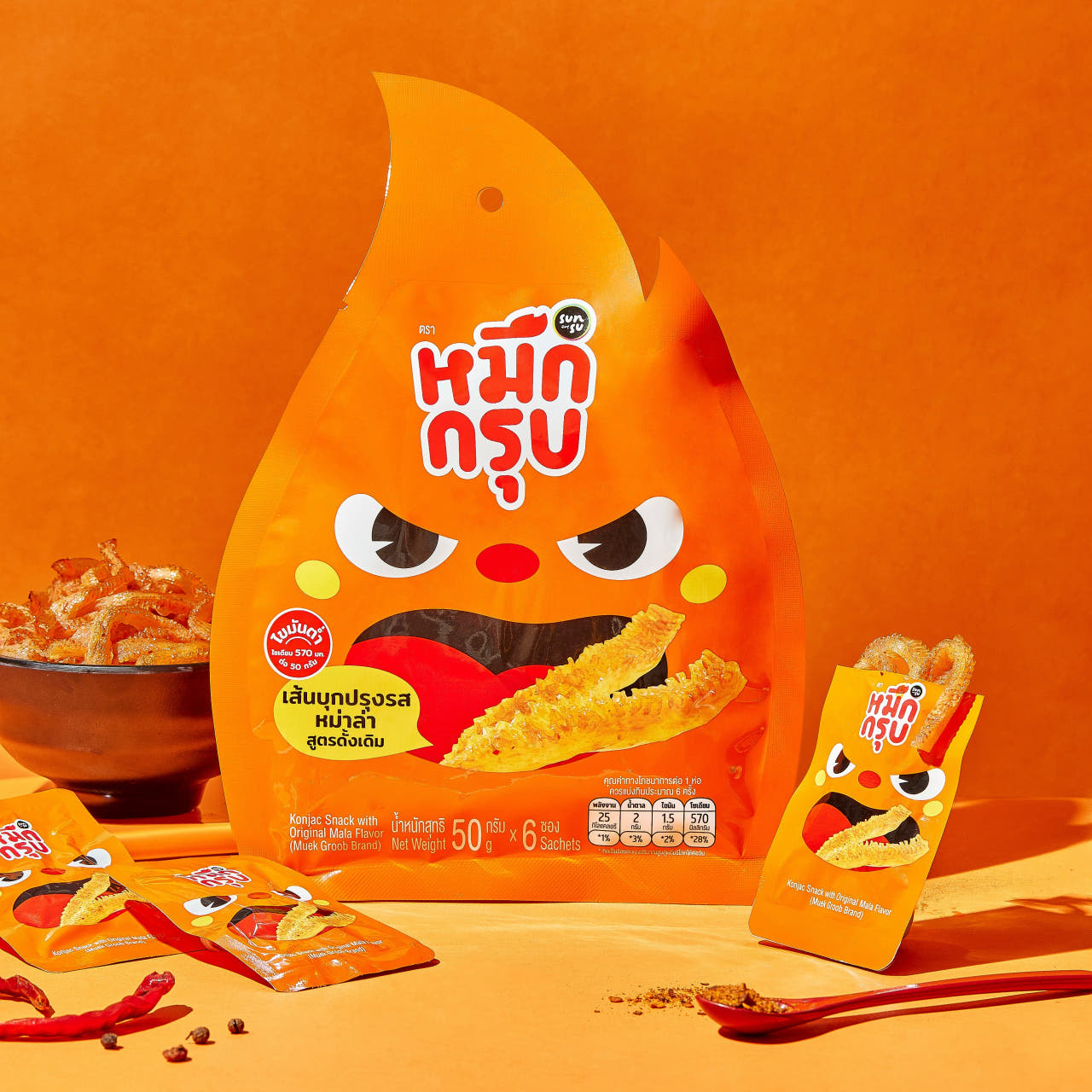 묵끄럽 마라곤약젤리 오리지널 50g 저칼로리 태국 간식 믁끄룹 쯔양 먹방 로제 믁끄럽 마곤젤 8g x 6개 상품 이미지