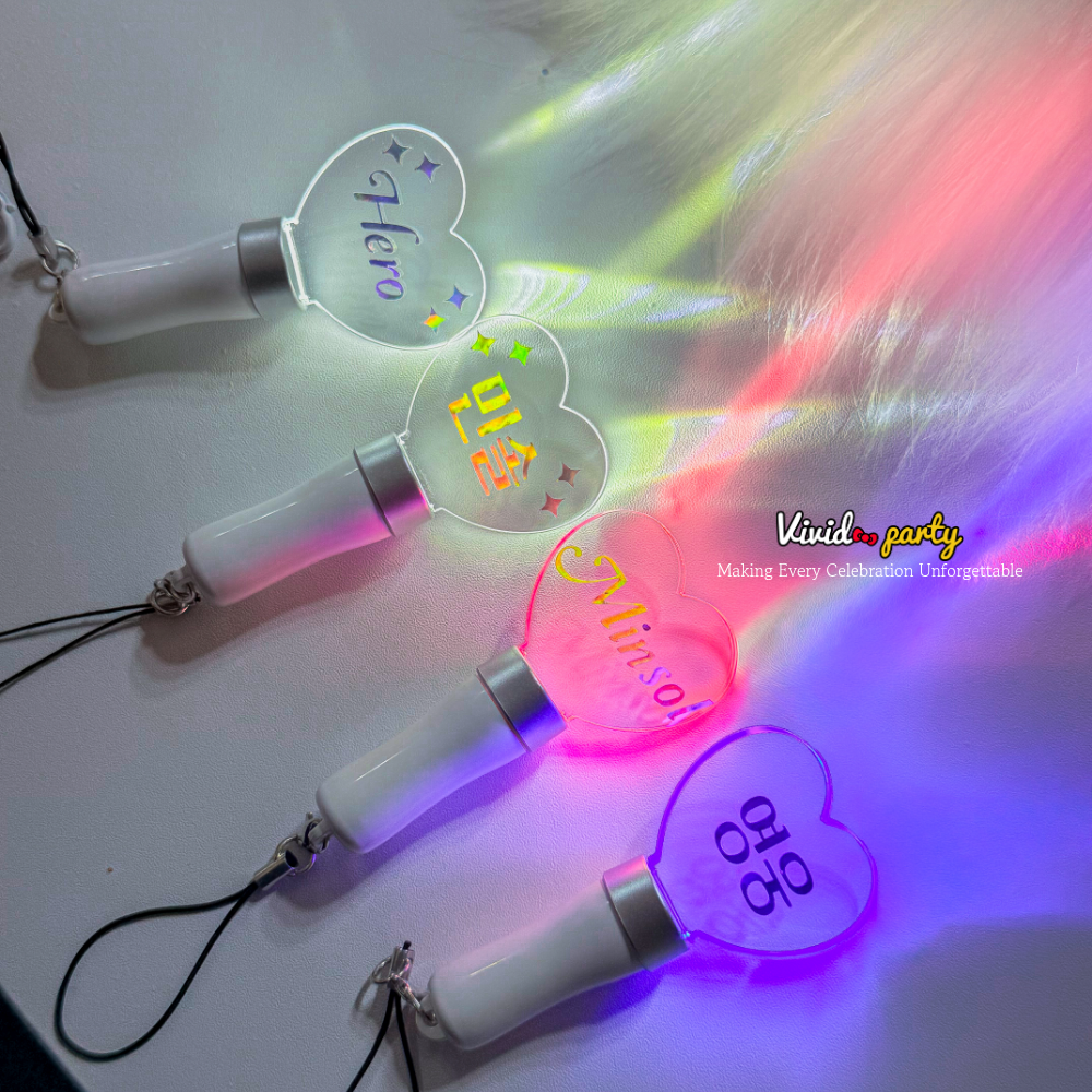 응원봉 제작 LED 미니 야광봉 하트 콘서트 공연 발표회 응원도구 키링 야구 피켓 행사 - 상세 이미지 3