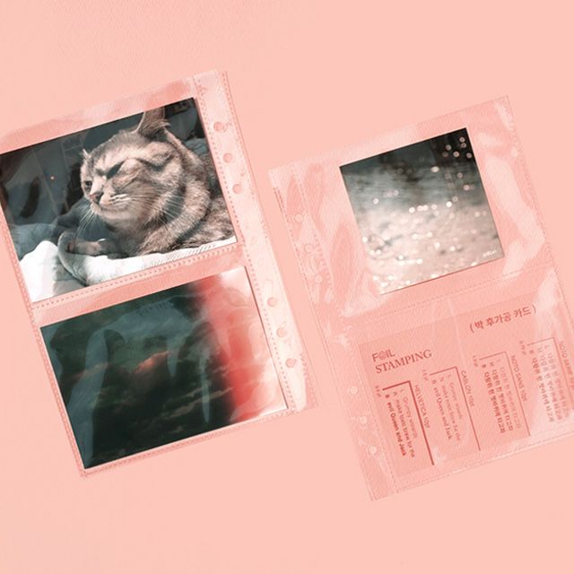 A5 6공 바인더 속지 단면 10장 - 가로2칸 3X5사진 떡메모지 스티커 보관 - 상세 이미지 2