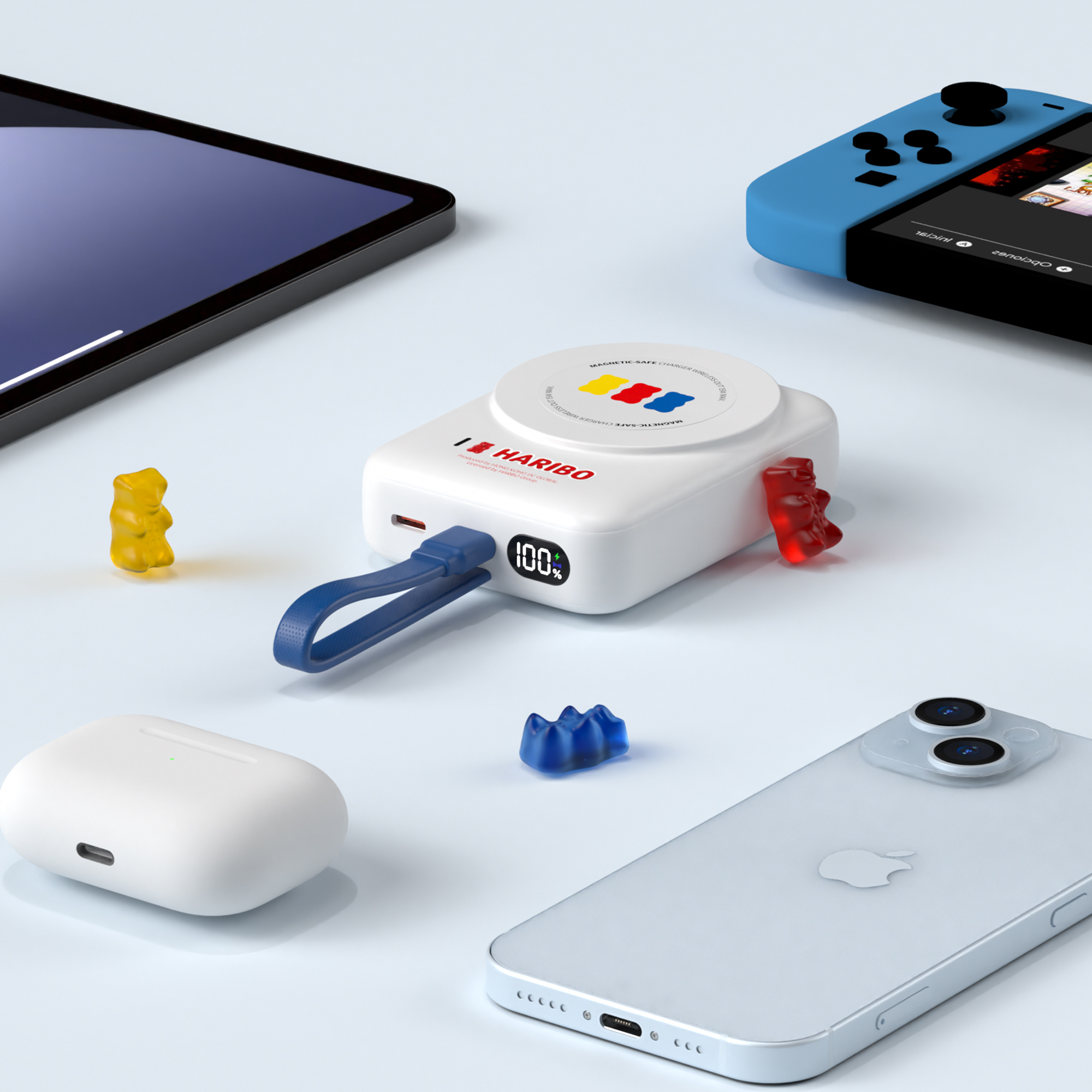 이어맥 하리보 미니 맥세이프 케이블 일체형 고속충전 10000mAh 보조배터리 이미지 3