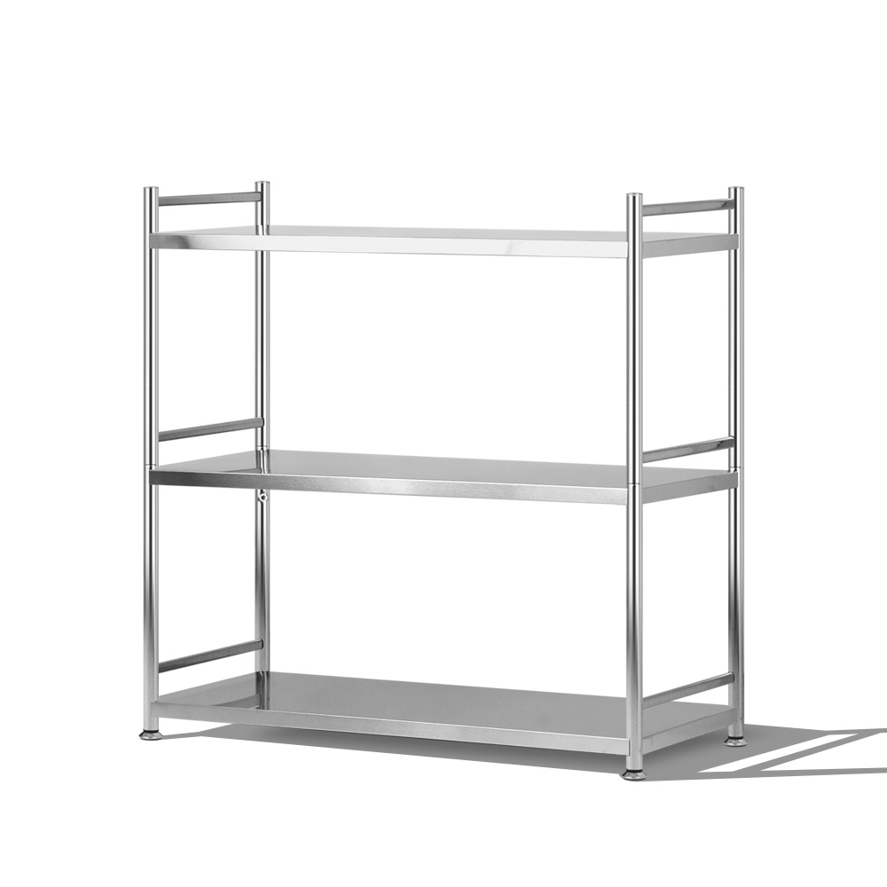 스텐선반 쇠테리어 팬트리 다용도실선반 진열 선반장 900mm, 3단, 스테인레스 - 상품 이미지