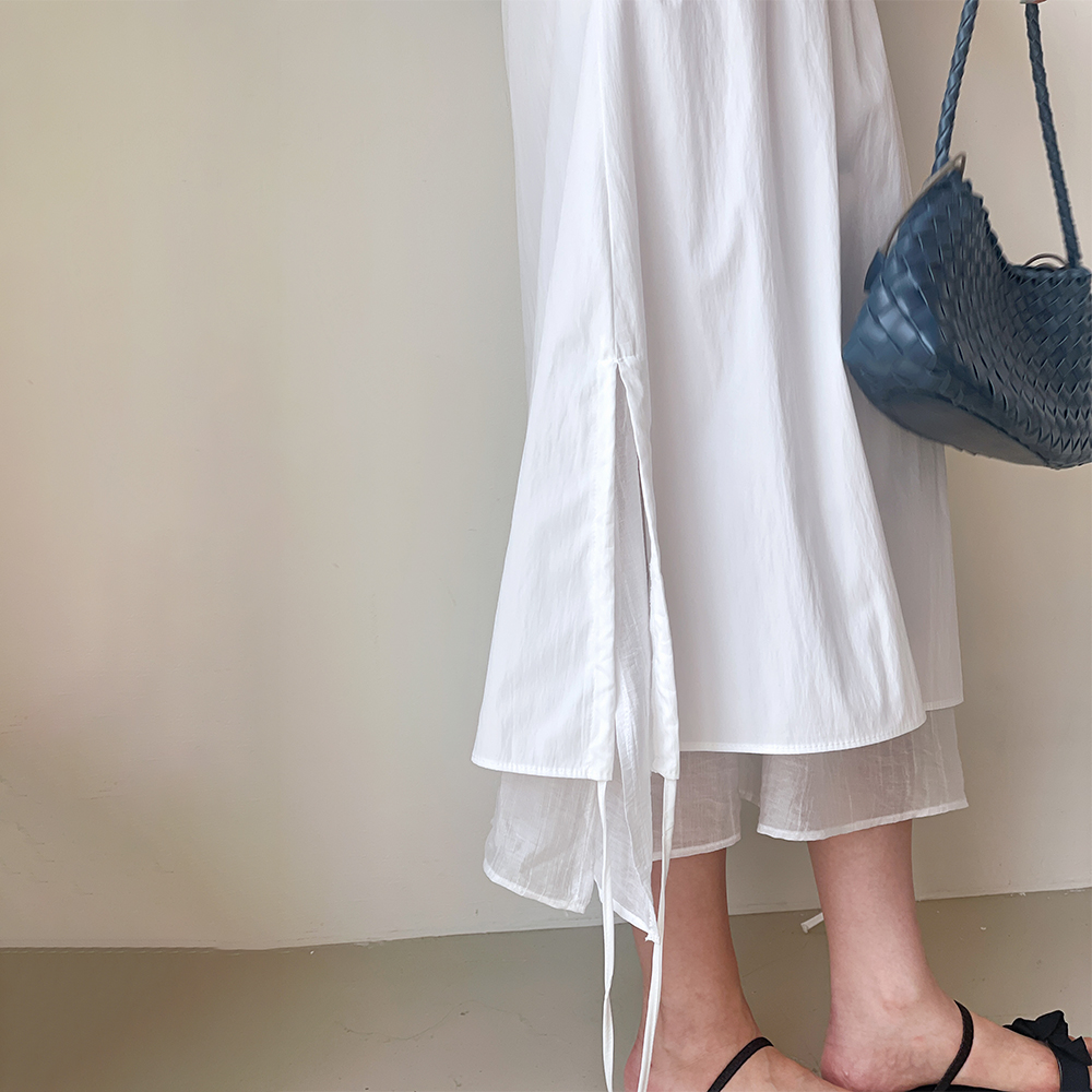 바스락스커트 H라인 여름롱스커트 나일론 스트링 - 상세 이미지 4