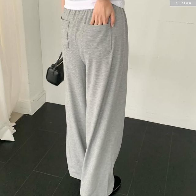 이룬 밴딩 힙포켓 와이드 쿨 팬츠 3col 여름 루즈핏 이지팬츠 트레이닝 데일리 제이플로우 - 상세 이미지 5