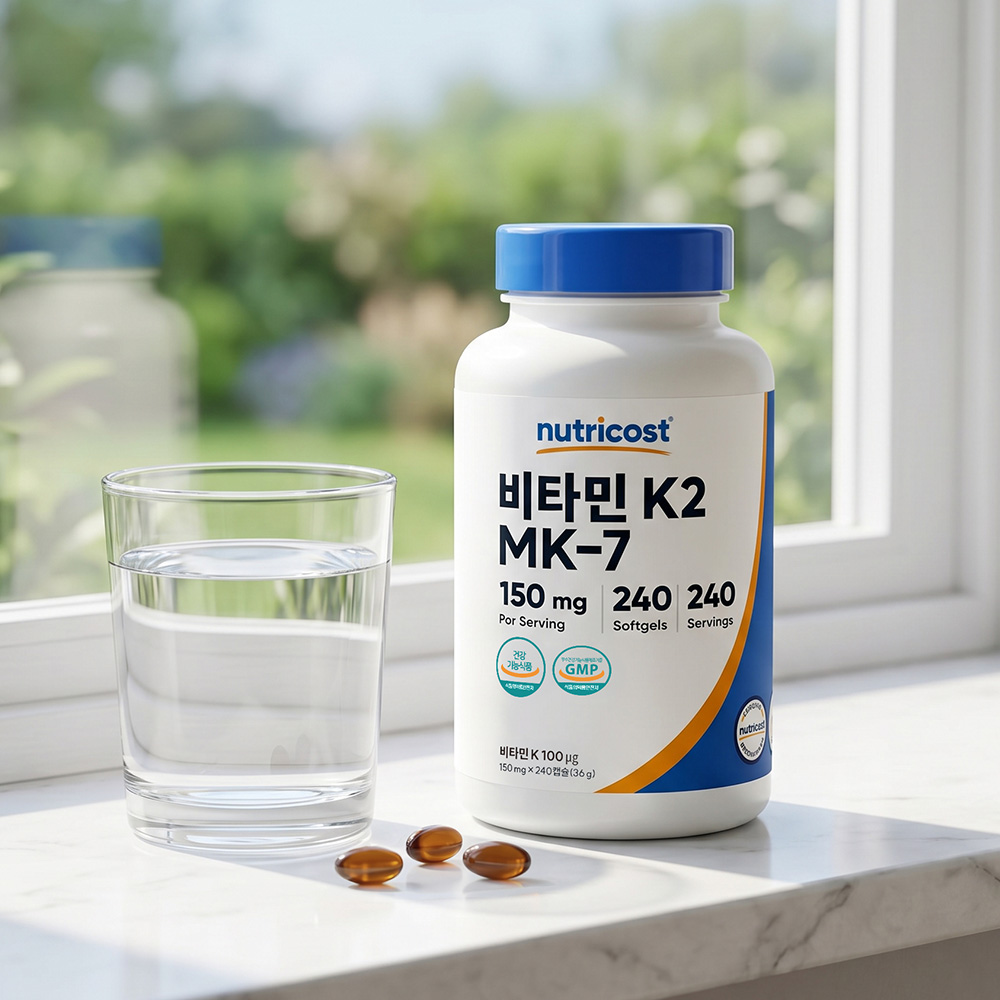 뉴트리코스트 비타민 K2 MK-7 메나퀴논 100MCG 소프트젤 240정, 240캡슐, 1개 - 상세 이미지 4