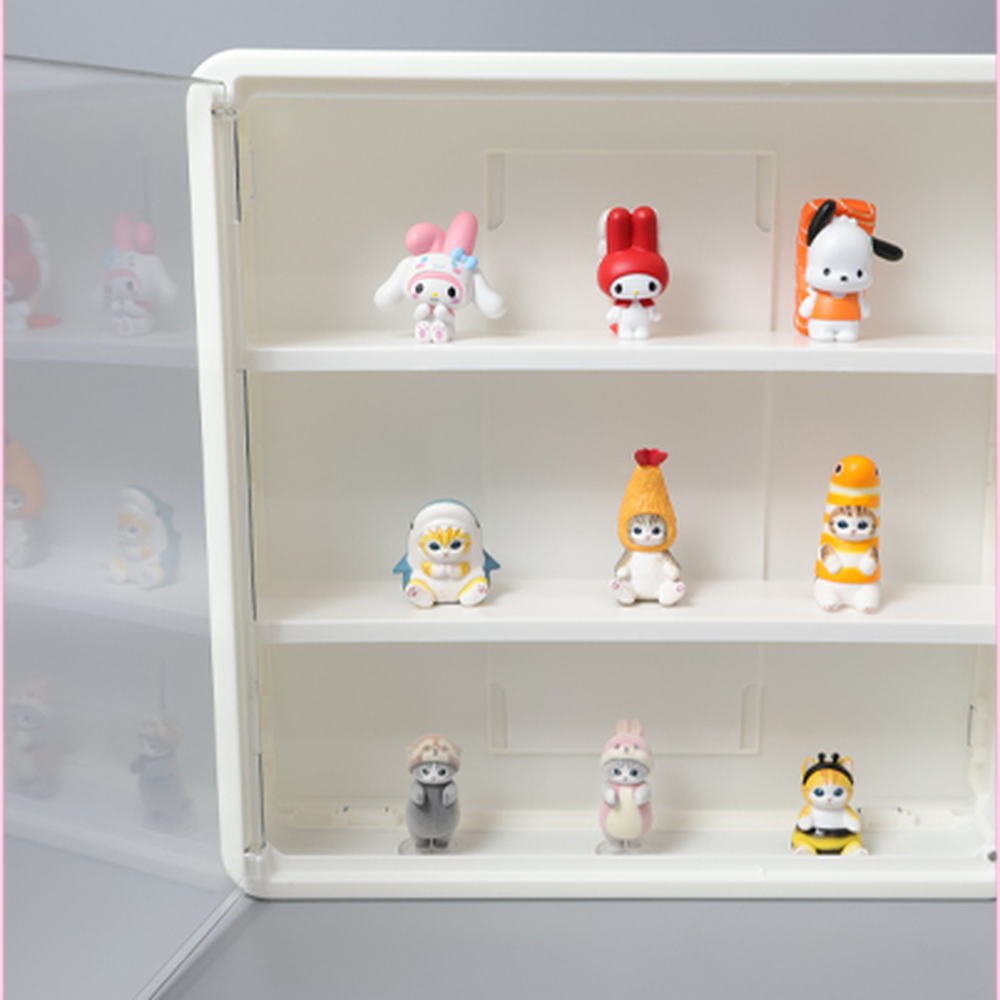 깔끔한디자인벽걸이형피규어진열함 무타공부착진열용피규어수납함 도어선택형수납용 화이트 소 - 상세 이미지 5