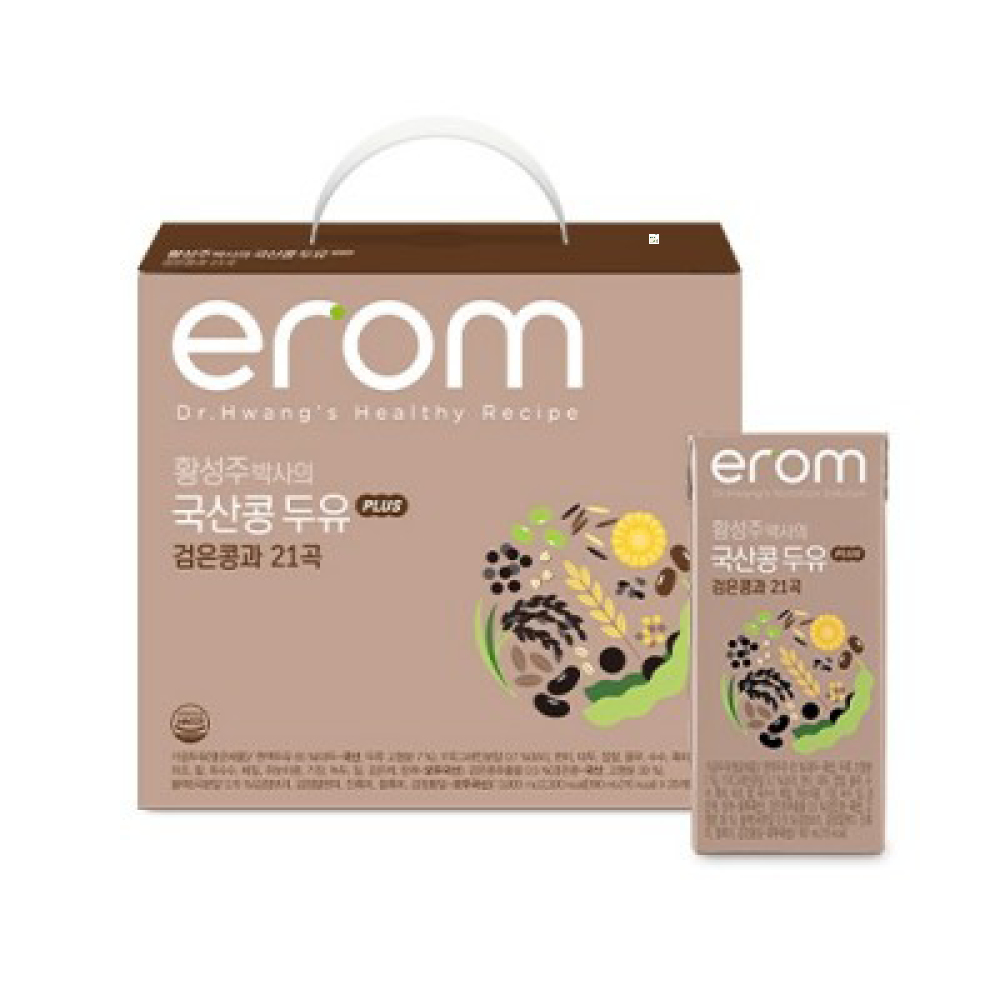 황성주박사의 국산콩 두유 PLUS 검은콩과 21곡, 190ml, 16개 - 상품 이미지