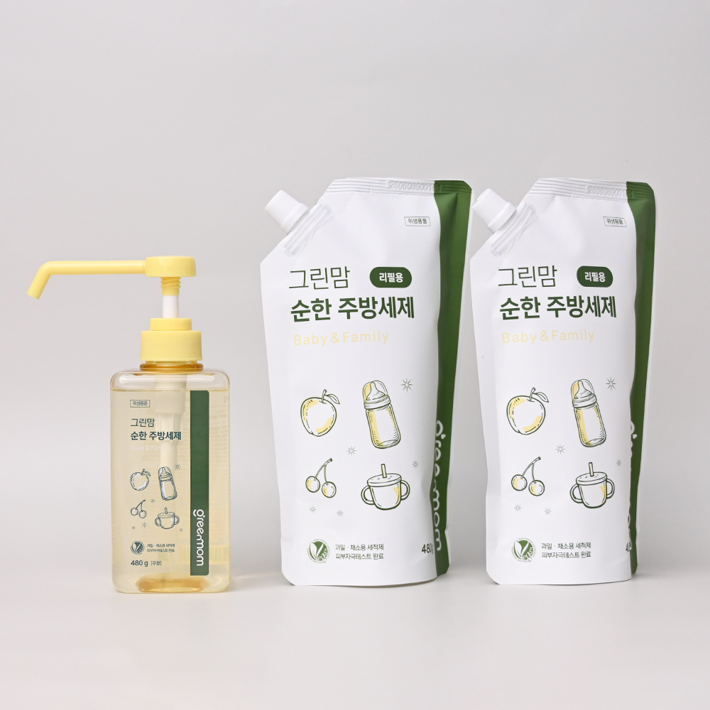 그린맘 순한 젖병세정제 세트 주방세제 이미지 8