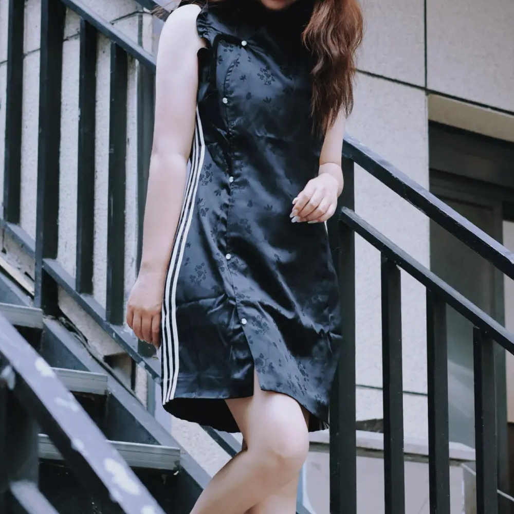 아디다스 오리지널 뉴 차이니즈 자카드 원피스 블랙 KY5753 이미지 6