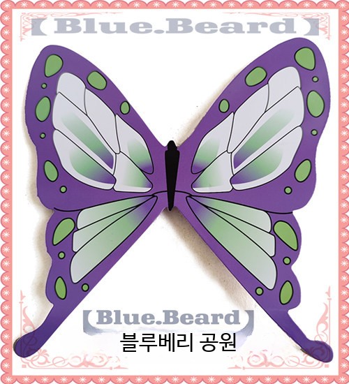 나비머리핀 귀칼 시노부 카나오 나비머리핀 귀멸의칼날 코스튬 머리장식 소품 - 상세 이미지 3
