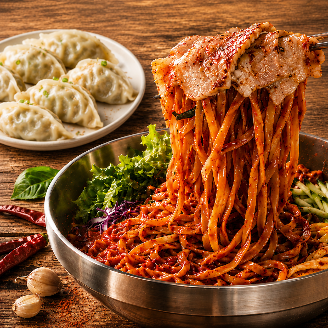참도깨비 서문시장 비빔칼국수 3인분세트 개별포장면230g 3팩 비빔부스터 3봉 상품 이미지