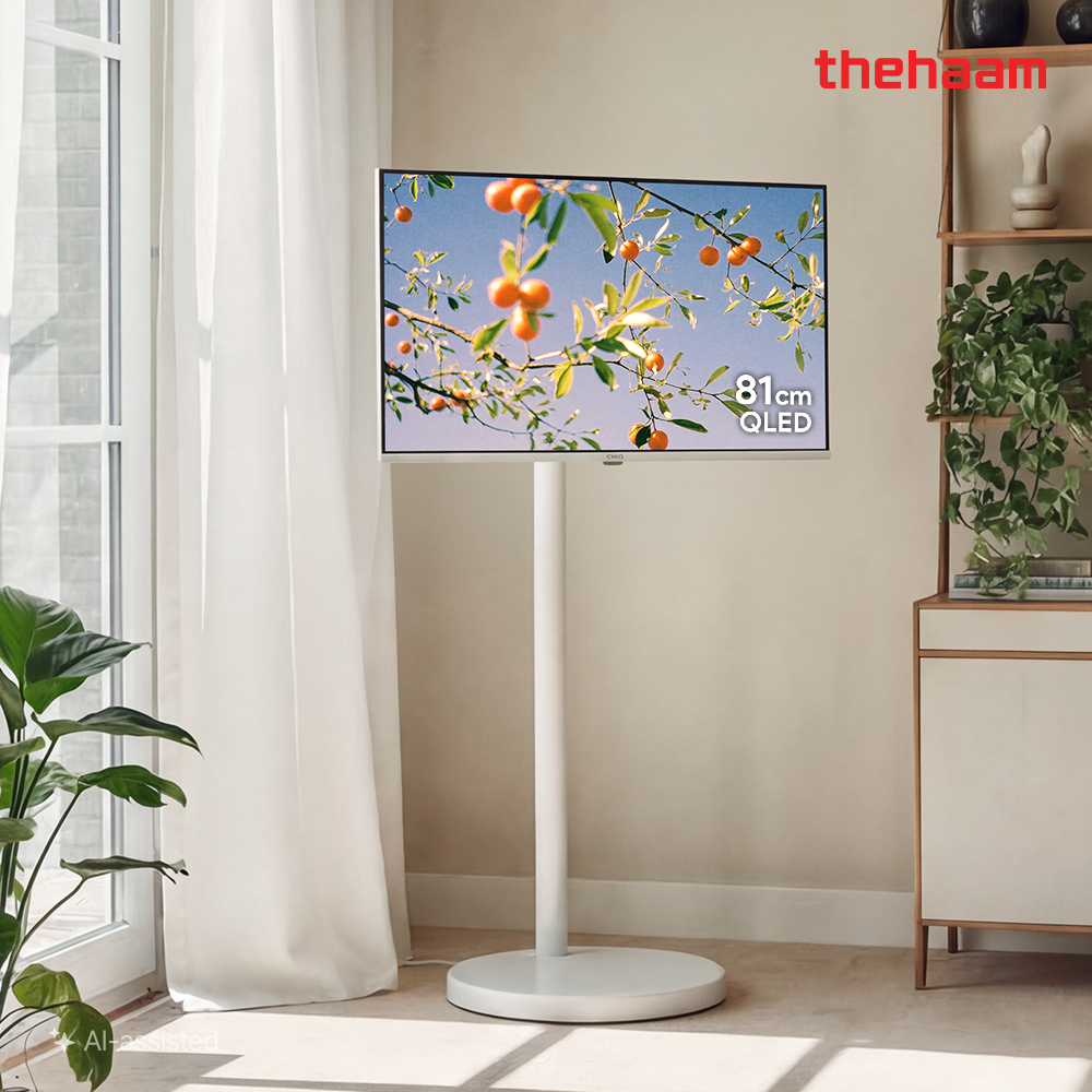 더함 이동식 이동형 삼탠바이미 스마트 구글 5.0 QLED 화이트 티비 81cm(32인치), 에센셜, 직접설치