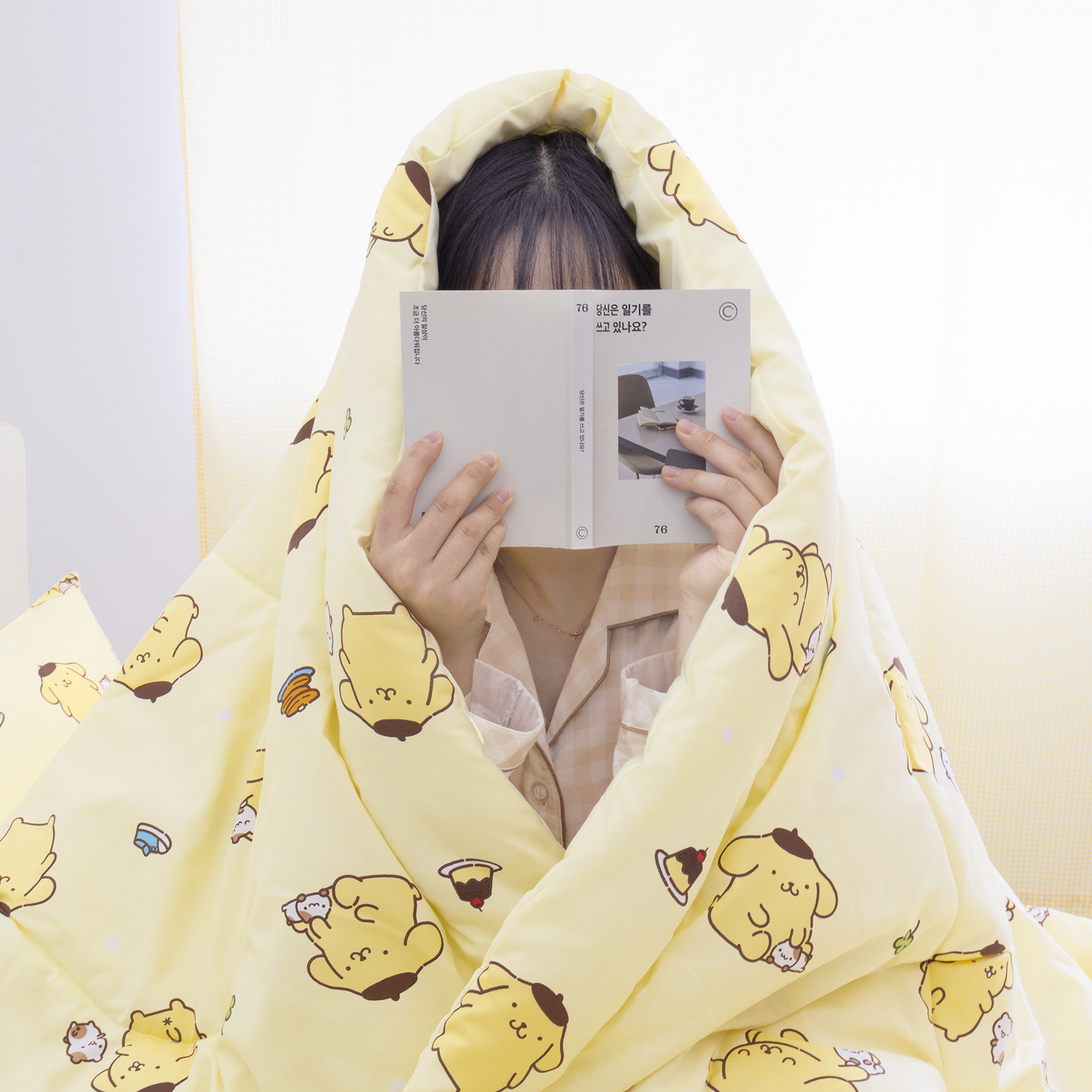 폼폼푸린 침구세트 클로버 (베개커버+차렵이불) 이미지 3