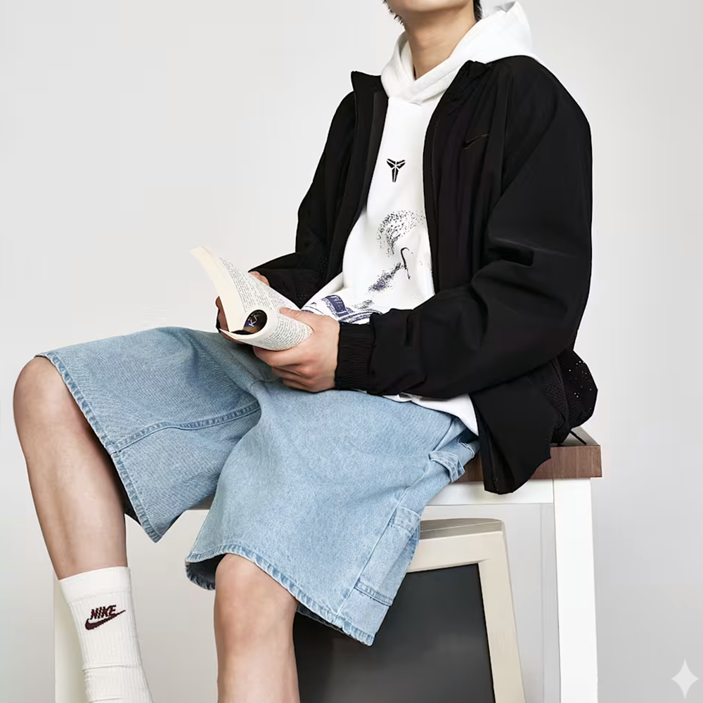 나이키 남자 데님 쇼츠 와이드 반바지 여름 청바지 버뮤다 팬츠 IO7868연청, 2XL 이미지 8