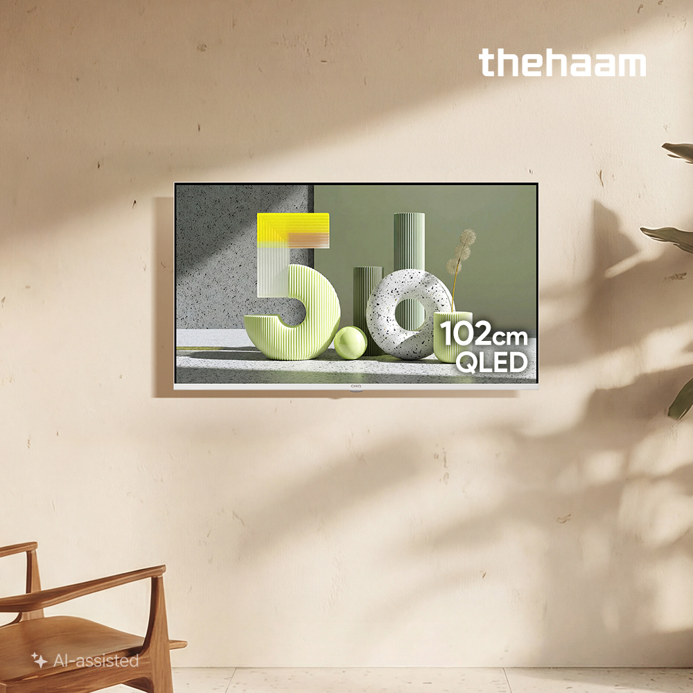 스마트티비 구글5.0 화이트 102cm(40인치)TV, QLED, 더함 CHiQ 상하벽걸이 전문기사설치
