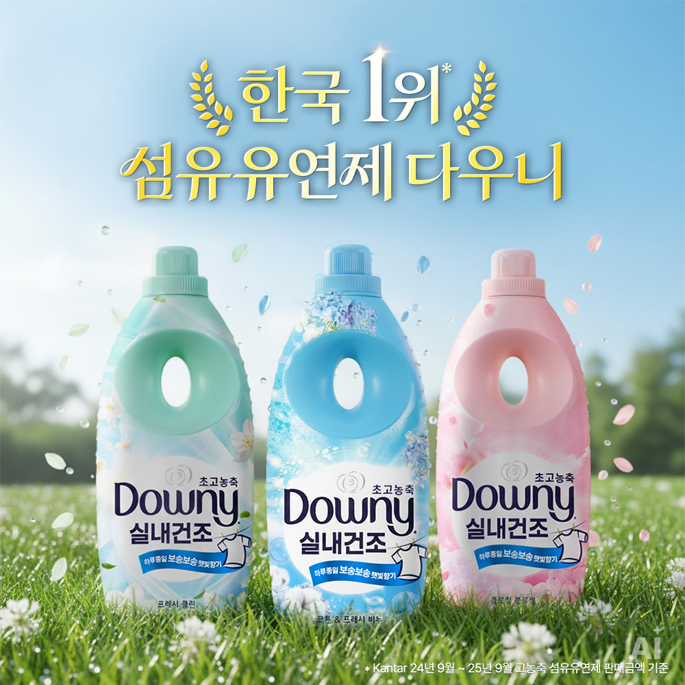 다우니 실내건조 프레시 클린 1L 초고농축 섬유유연제 본품 5개 + (증정) 섬유유연제 200ml 샘플 1개 상품 이미지