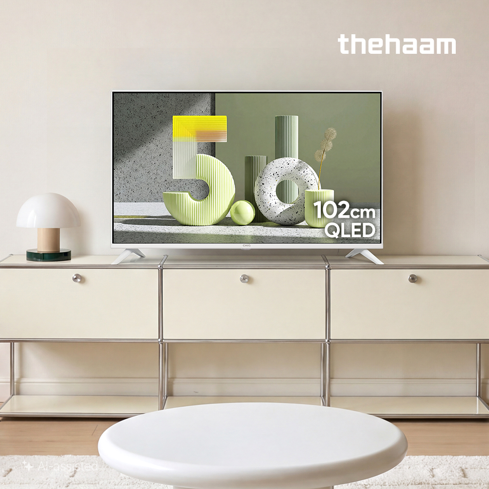 더함 스마트 구글 5.0 화이트 티비 102cm(40인치), QLED, 직접설치 상품 이미지