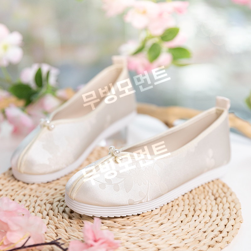 꽃신 한복신발 꽃자수 단화 둥근코 여성 생활한복 - 상세 이미지 3