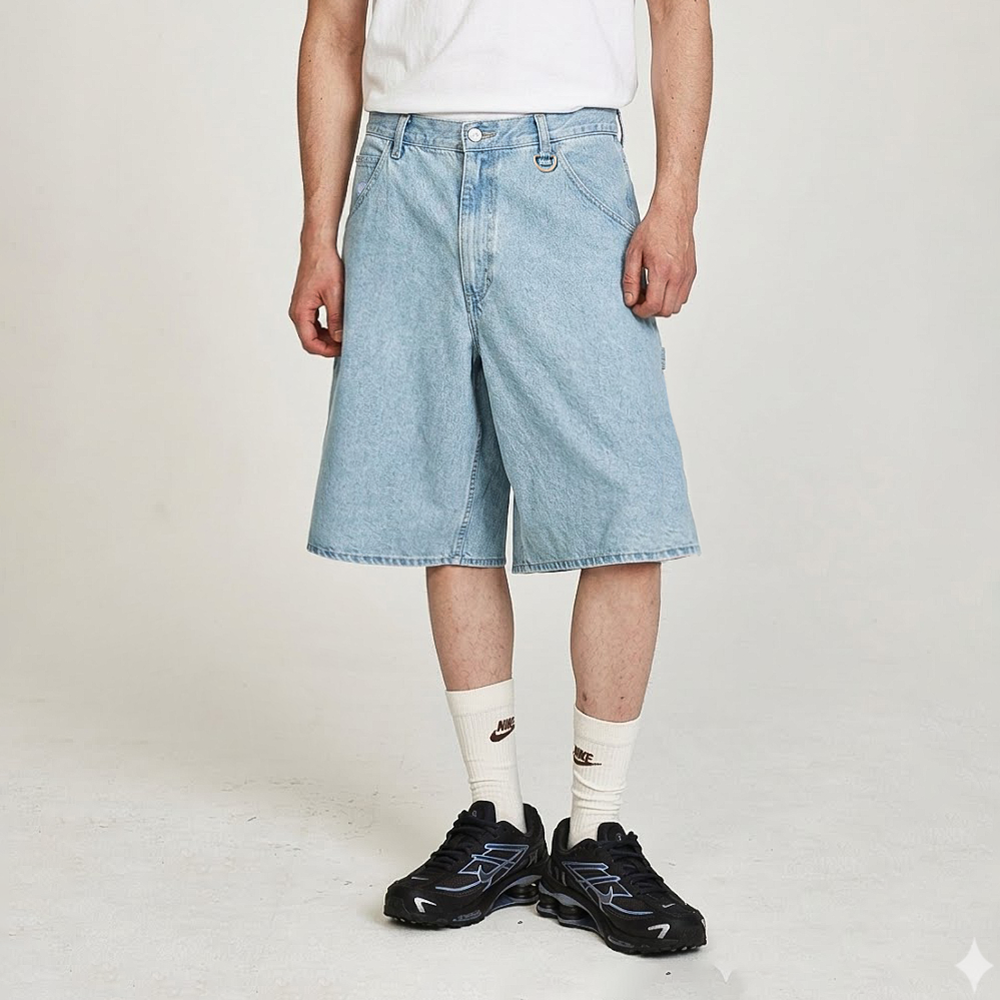 나이키 남자 데님 쇼츠 와이드 반바지 여름 청바지 버뮤다 팬츠 IO7868연청, 2XL - 상세 이미지 5