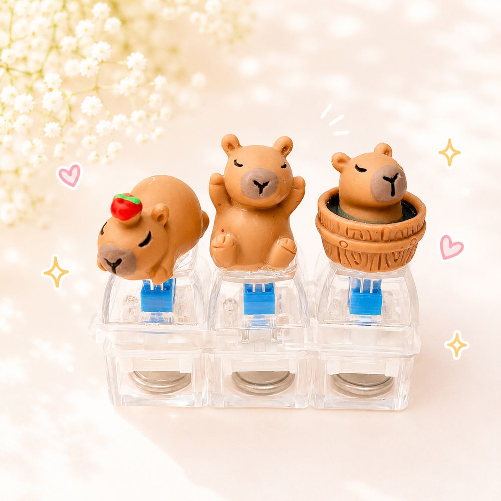 카피바라 LED 키캡 키링 랜덤 딸깍이 클리커 딸각이 킵캡 클릭커 또각이 - 상세 이미지 5