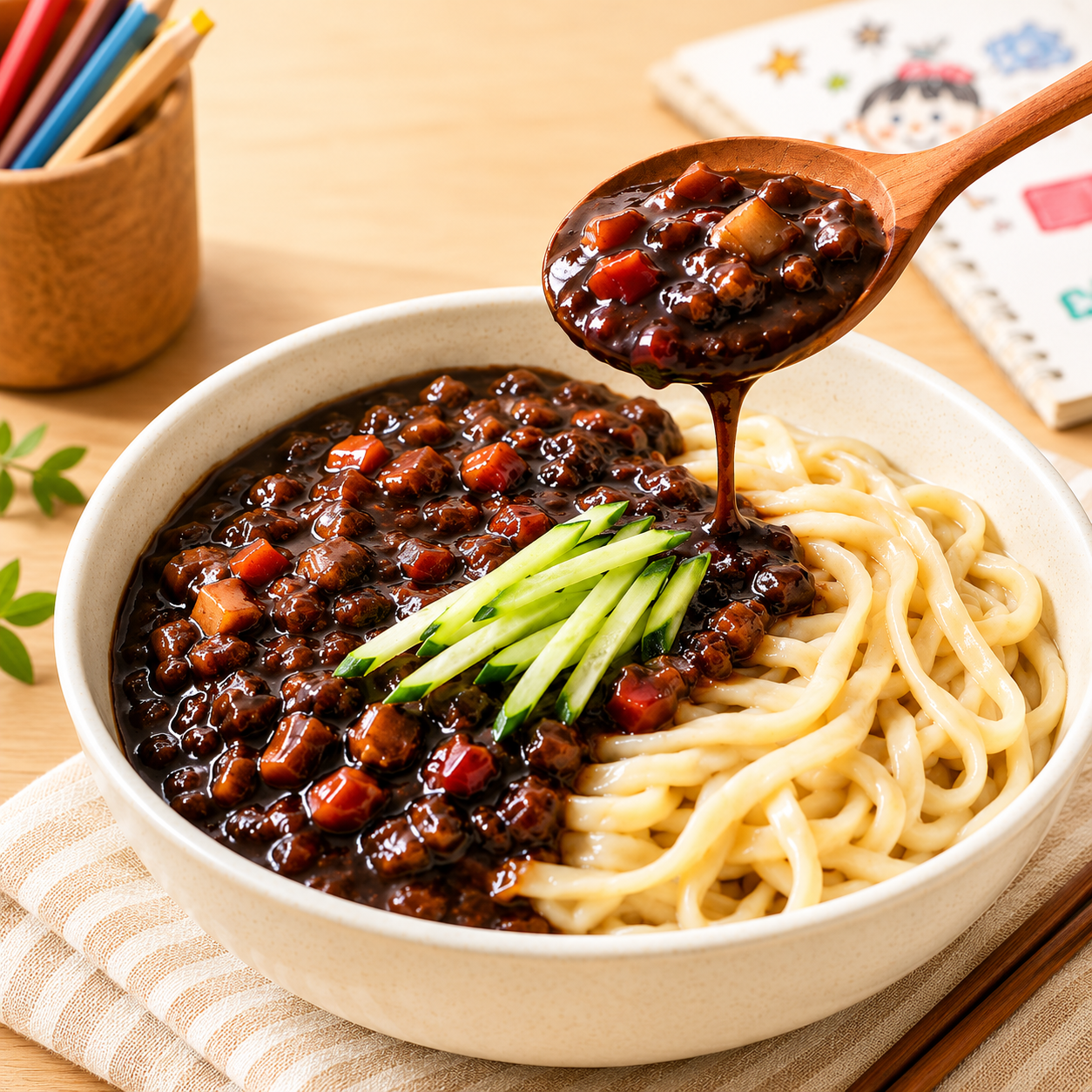 참도깨비 서문시장 비빔칼국수 3인분세트 개별포장면230g 3팩 비빔부스터 3봉 상품 이미지
