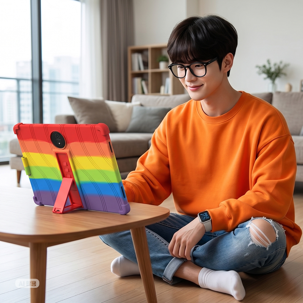TCL NXTPAPER 14 케이스 범퍼 실리콘 거치대 블랙, TCL NXTPAPER 14 이미지 7