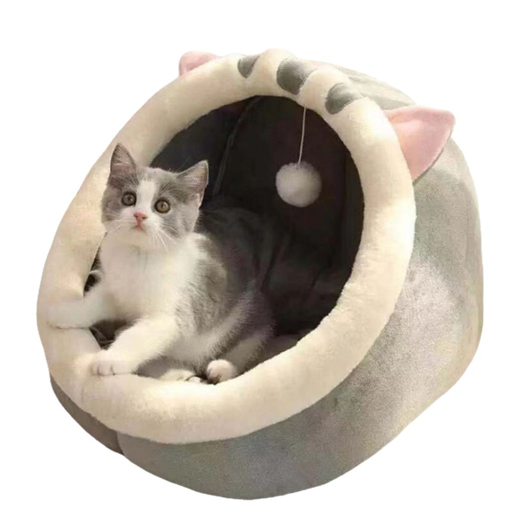 고양이 침대 반밀폐형 겨울 따뜻한 반려동물 하우스 브리티시 쇼트헤어 S 30x30x28 - 상세 이미지 5