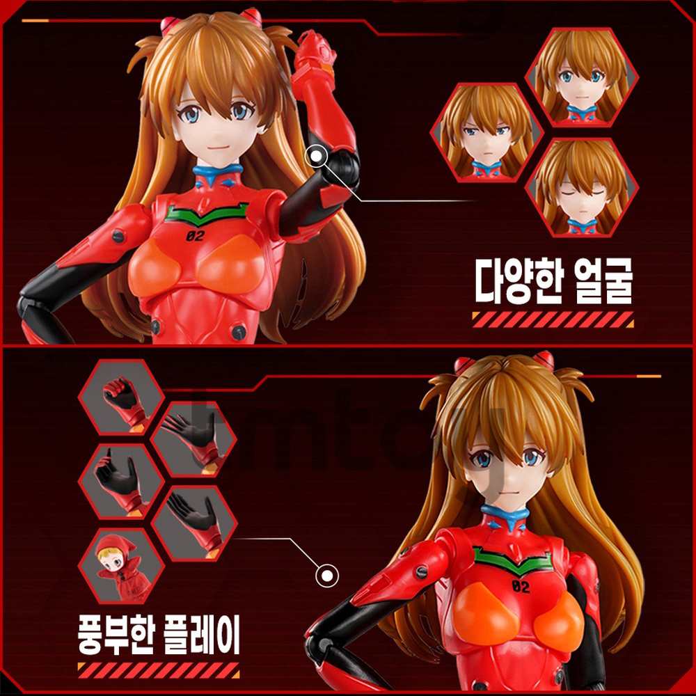 블로키 신세기 에반게리온 아스카 시키나 플러그 슈트 굿즈 피규어 프라모델 장난감 스티커세트 이미지 7
