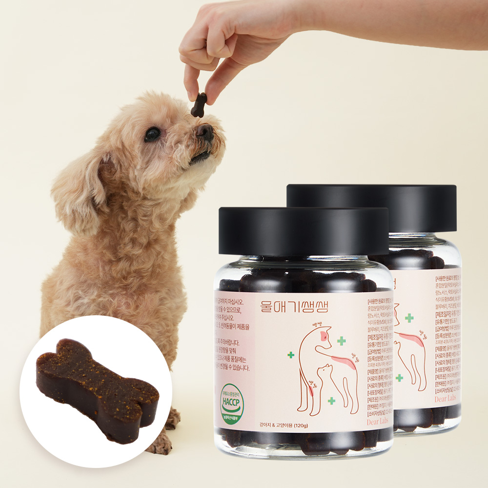 울애기쌩쌩 디어랩스 강아지 노견 종합영양제 눈 피부 관절 면역 장 120g, 2개 - 상품 이미지