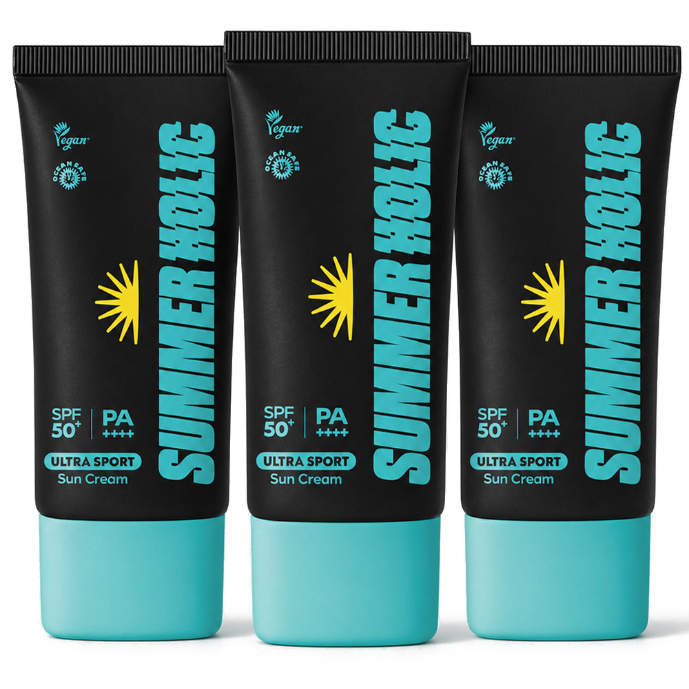 썸머홀릭 울트라 스포츠 선크림 SPF50+ PA++++ 물놀이 지속내수성 50ml, 3개 - 상품 이미지